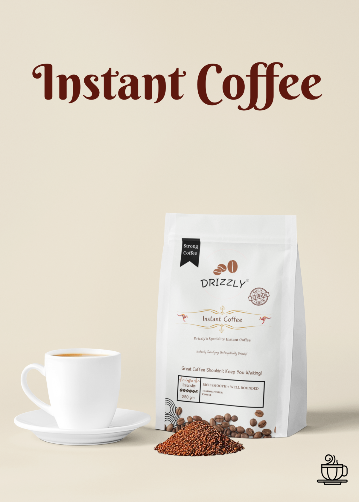 Instant Coffee – Drizzly’s Speciality 250GM x 12 - Image 1
